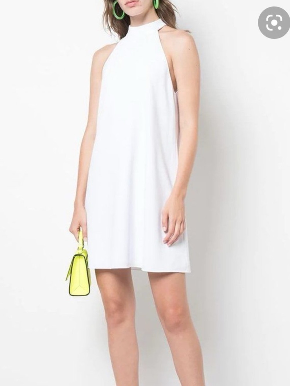 Alice + Olivia White Halter A-Line Mini Dress